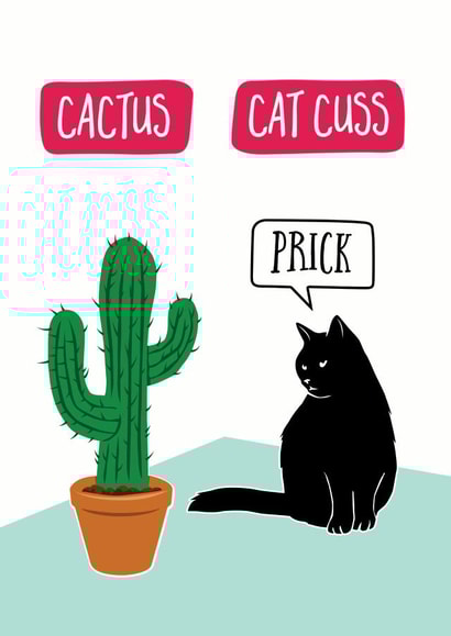 Funny cat pun card created by Jon Hall Design