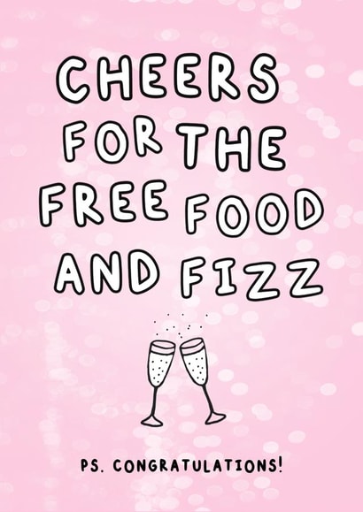 Free food and fizz - Wedding day card created by Hey Huns It's Nicole
