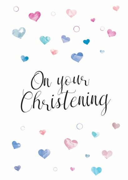 Hearts heart Christening Card 10230 created by Uniquely Yours