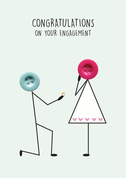 Engagement card - Stick figure illustrations - congratulations created by mrs L cards
