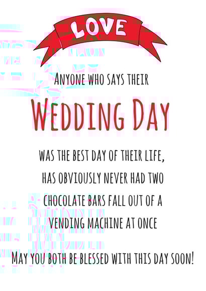Vending machine humor - wedding card created by Flamingo Lingo by Jenny