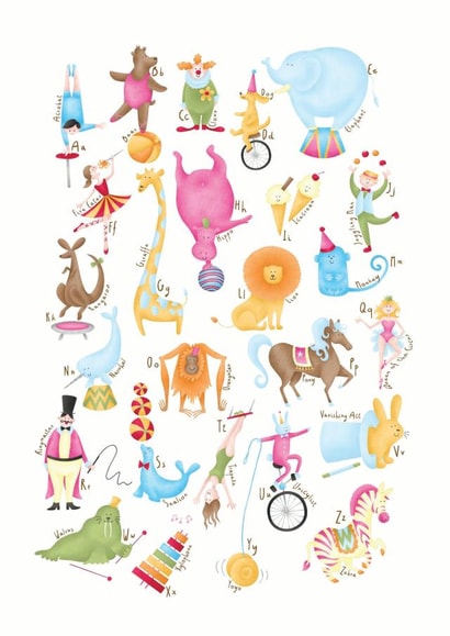 Circus Alphabet Just because Card 33198 created by Sandpaper Kisses