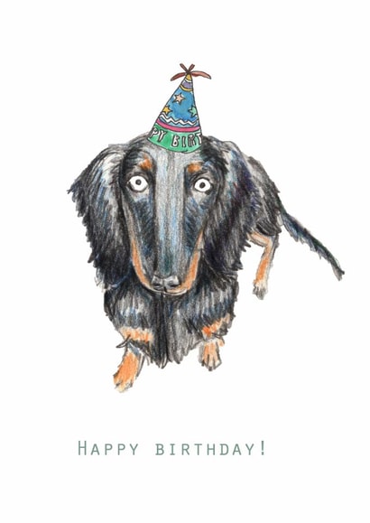 daschund dog Birthday Card 9210 created by Harriet Lowther