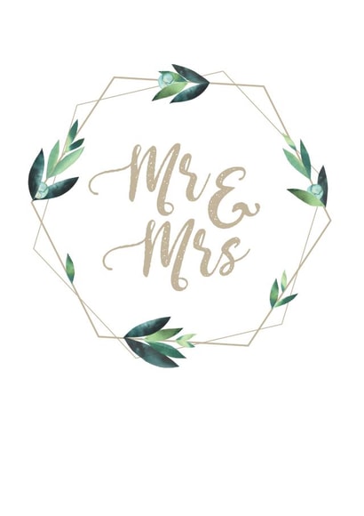 Geometric MR & MRS wedding card created by Double Thumbs Up!
