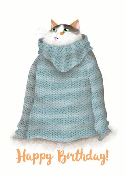 Happy Cat Birthday Card 10981 created by Sandpaper Kisses
