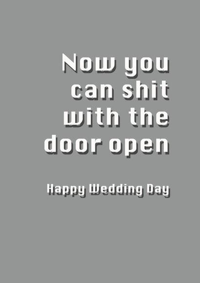Rude - wedding day card - grey created by Potty Mouth