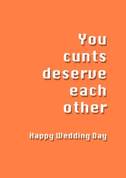 wedding marriage Card 29530 created by Potty Mouth