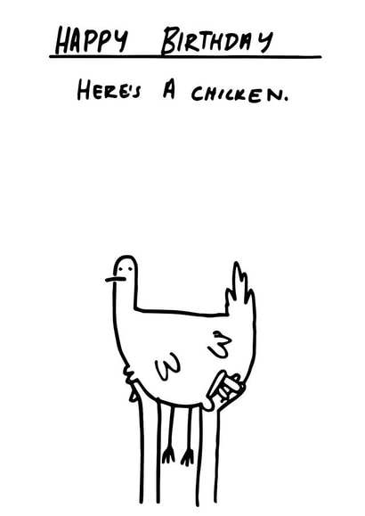 Chicken birthday Card 33179 created by Stupid Cards