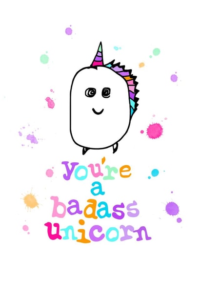 unicorn funny Love & Friendship Card 8436 created by Parsy Designs