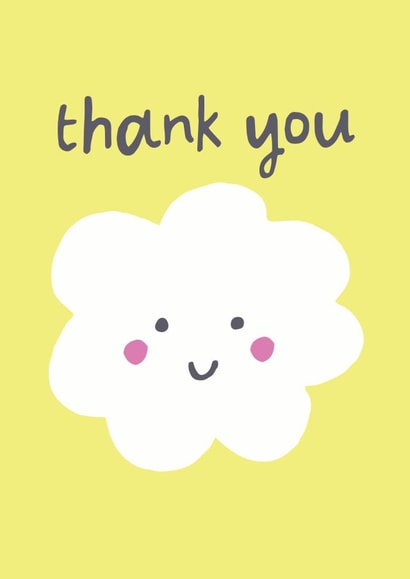 Cute fluffy cloud thank you card created by Lisa Greener