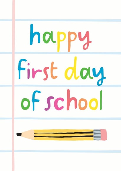 Cute card for a little one's first day of school created by Lisa Greener