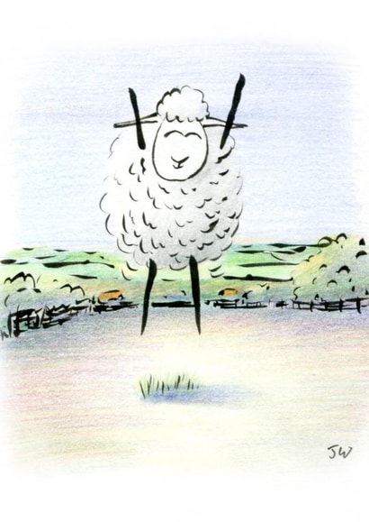 Sheep Jumping Card 24324 created by Jon Warren