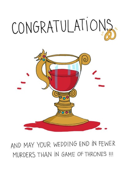 Game of Thrones wedding day card created by Kasia Cards