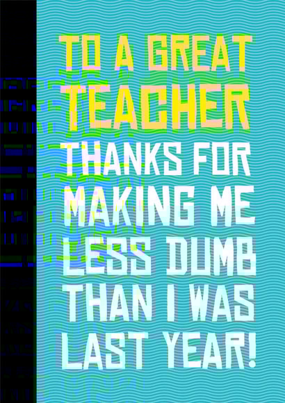 teacher thanks Thank You Card 9587 created by Fantastical Cards