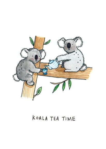Cute Friendship Card - Koala Tea Time created by Jelly Armchair