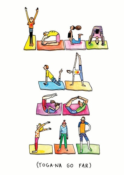 Funny Inspirational Card - Yoga Pun - Graduation & New Job created by Jelly Armchair