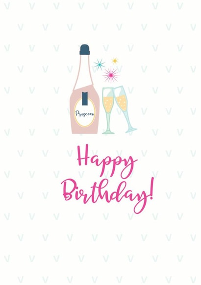happy prosecco Birthday Card 33361 created by Sarah Hurley