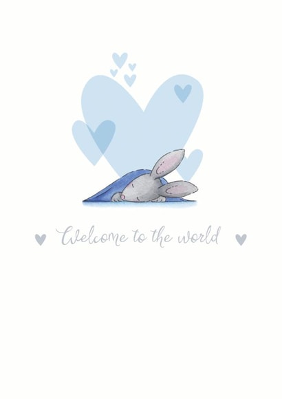 Welcome to the World - Baby Boy Card created by Helen Morgan Illustration
