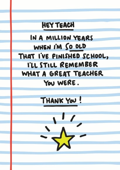 Hey Teach Thank You Teacher Card created by Angela Chick