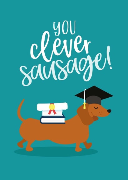 Congratulate your son on graduation day with this cute sausage dog card created by Tiger Feet Creations