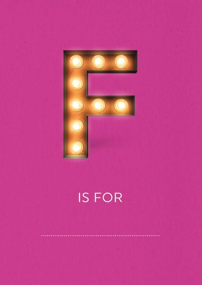 F Personalised Just because Card 29219 created by Unknown Ink