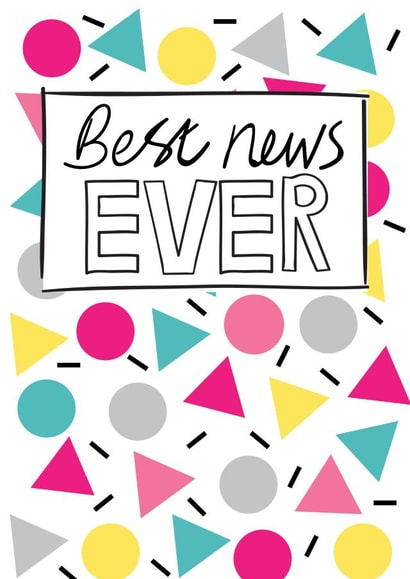 Best news ever - Fun celebration card created by Memelou