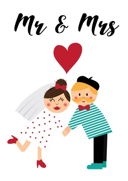 Mr & Mrs Card - Illustrated French couple created by Memelou