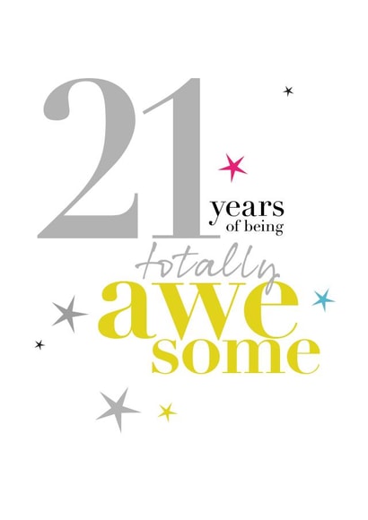 21 Typography Birthday Card 9134 created by PAPAGRAZI