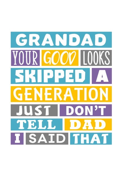 Birthday Card For Grandad, Father's Day Card For Grandfather created by SixElevenCreations