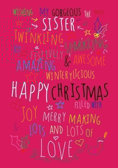 sister sis Christmas Card 27965 created by Love and Happy Stuff