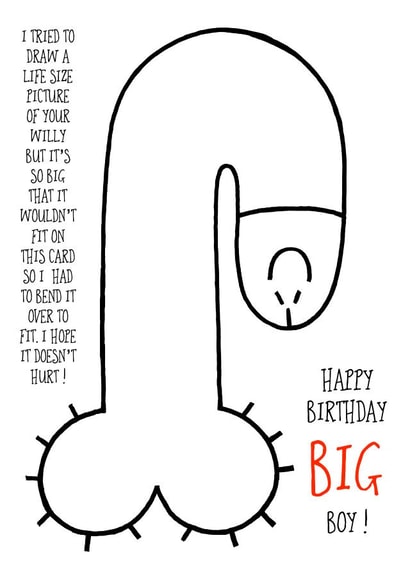 Big boy birthday card created by Adam Regester
