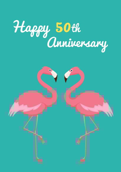 flamingo 50 Anniversary Card 4228 created by Ilka Dickens