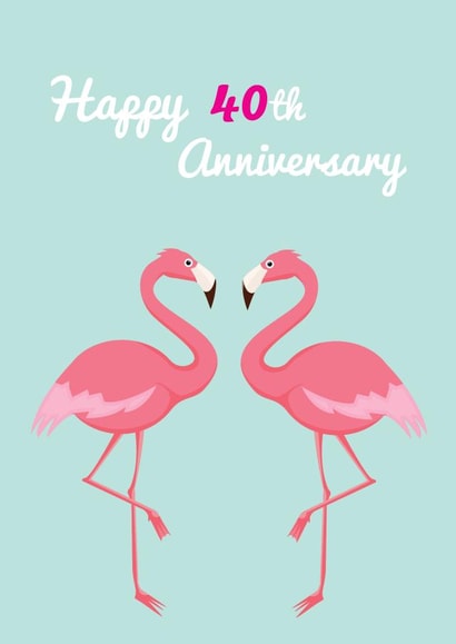 flamingo anniversary Anniversary Card 4229 created by Ilka Dickens
