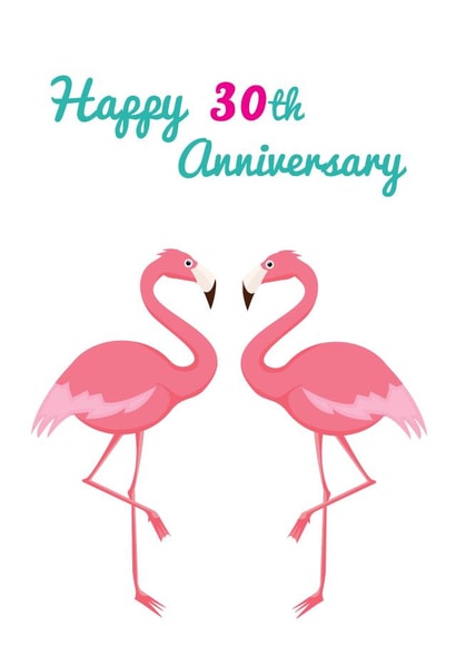 30th flamingo Anniversary Card 4230 created by Ilka Dickens