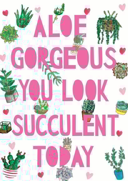 cactus succulent Love & Friendship Card 11227 created by Miss Bespoke Papercuts