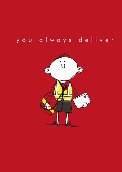 red postman Thank You Card 6838 created by Sam Williamson
