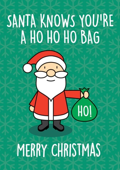 Rude Ho Bag Christmas Card created by Thirty Mussels