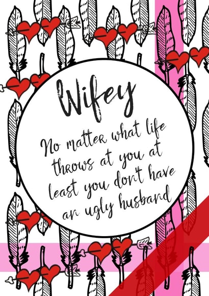 wife funny Anniversary Card 33080 created by Flamingo Lingo by Jenny