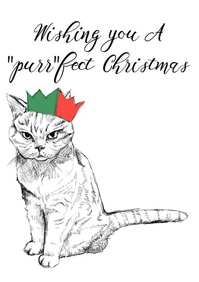 Wishing a Grumpy Cat a perfect ("purr"fect) Christmas created by Amy Cockcroft