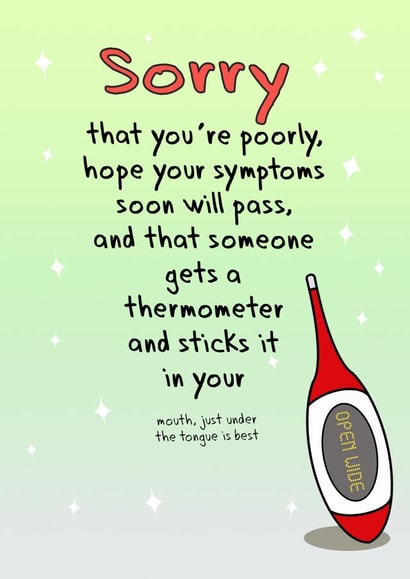 Funny Get Well Soon card for friend or relative created by Go La La!