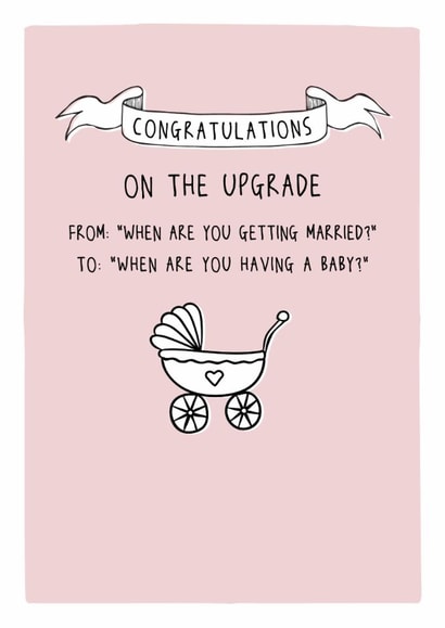 Congratulation on the upgrade - Funny wedding card created by Prairie Chick Prints