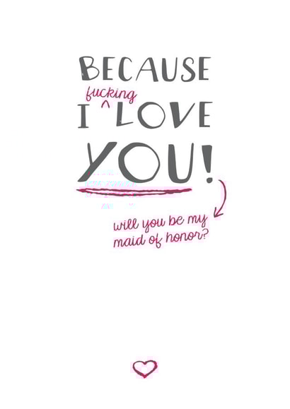 Rude - pink and grey Maid of honor card created by Prairie Chick Prints