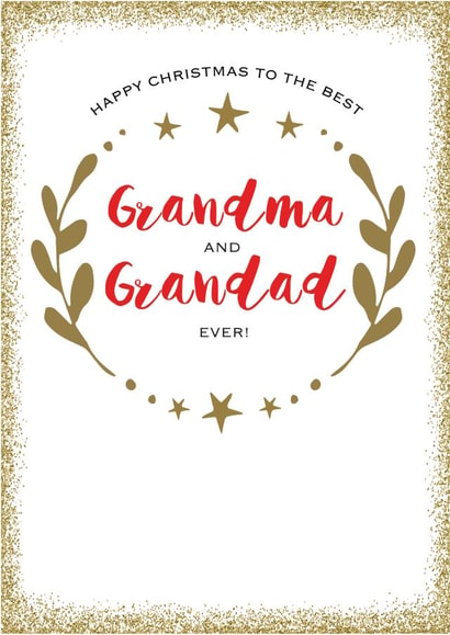 The best Grandma and Grandad ever Christmas card created by Always Sparkle