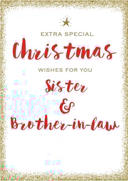 Sister and Brother In Law - Extra Special - Christmas Wishes - Sparkle - Glitter - Christmas Card created by Always Sparkle