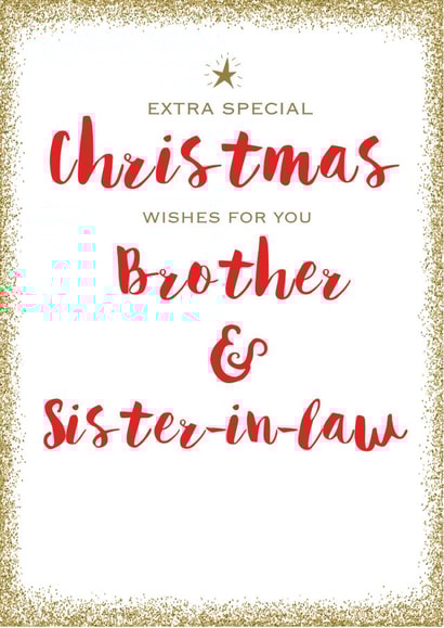Extra Special - Christmas Wishes For You Brother and Sister In Law - Glitter - In Laws - Christmas Card created by Always Sparkle