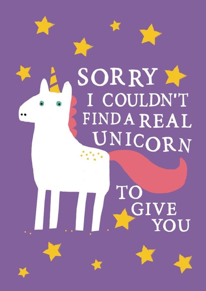 unicorn funny Birthday Card 3682 created by Zoe Brennan