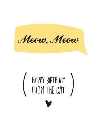 Cat Funny Birthday Card 10527 created by alex