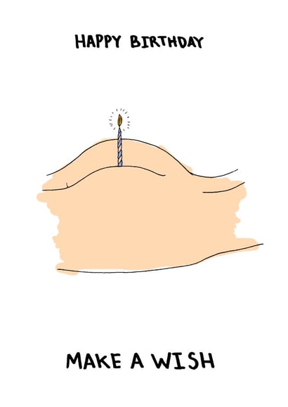 Naked flame Birthday Card created by Naughty Nice