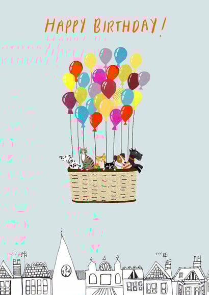 dog balloons Birthday Card 25080 created by Just like Sophie