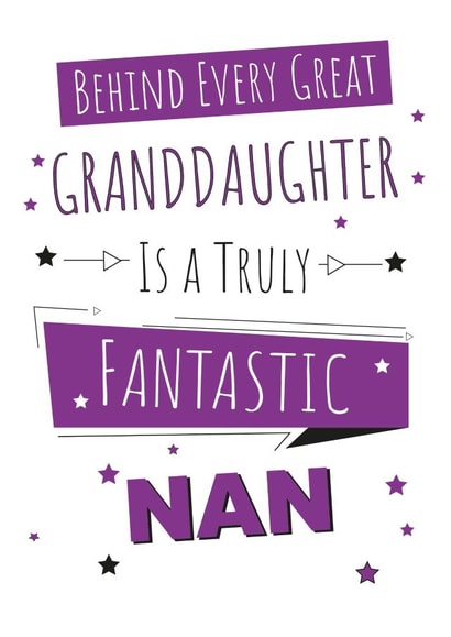 Celebrate your Nan with this heartfelt card. Perfect from her grandchild created by Yeti Design